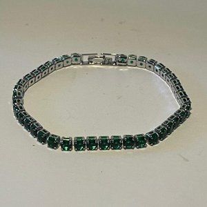 Emerald Green Stones Women's Tennis Bracelet NEW